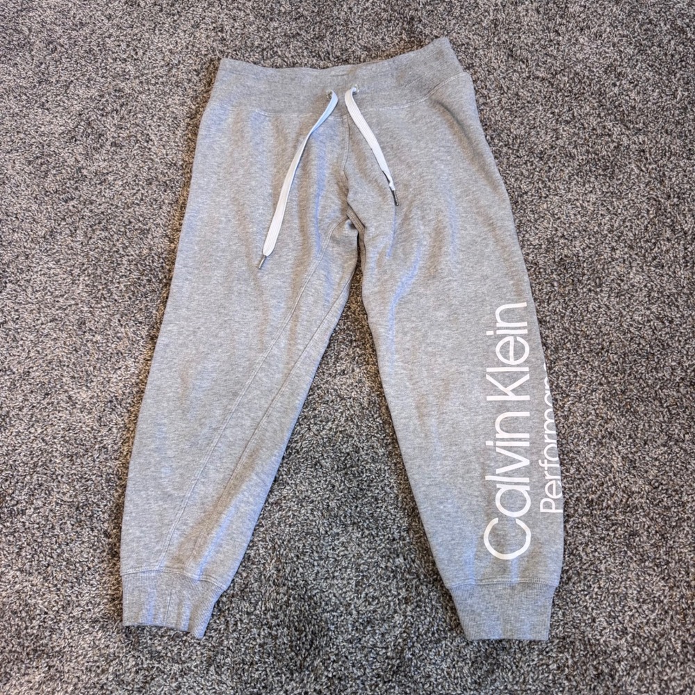 Calvin Klein Performance Women's Gray Jogger Sweatpants Size Small Cotton Blend